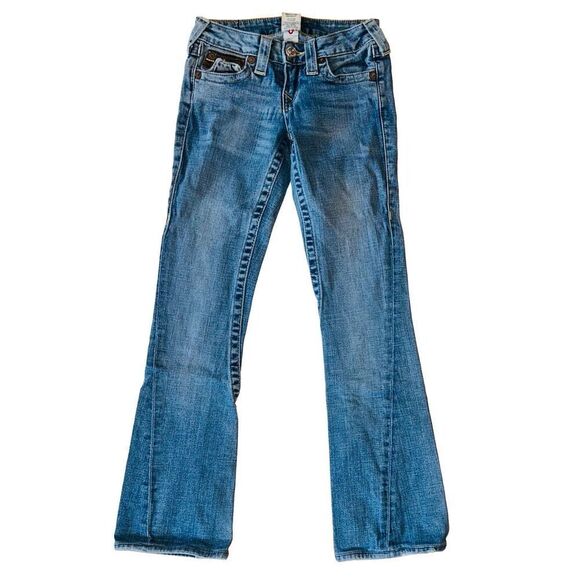 True Religion Joey Jeans Women Sz 24  Low Boot Flap Pocket's - Picture 1 of 4